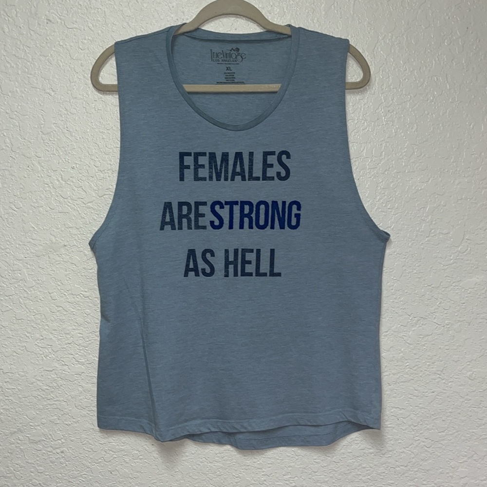 TRUE VINTAGE Females are Strong as Hell Tank Top Size XL